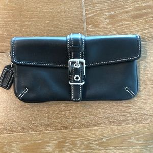 Coach Black Wristlet Clutch with snap closure